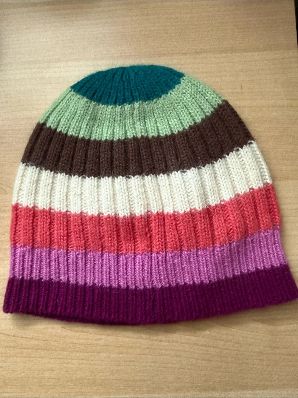 Coach Kids Striped Knit Beanie in Teal, Mint, Brown, White, Coral, Lilac, Plum